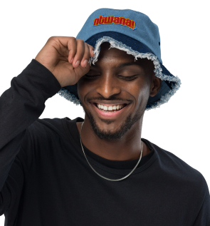 ntwana distressed denim bucket hat
