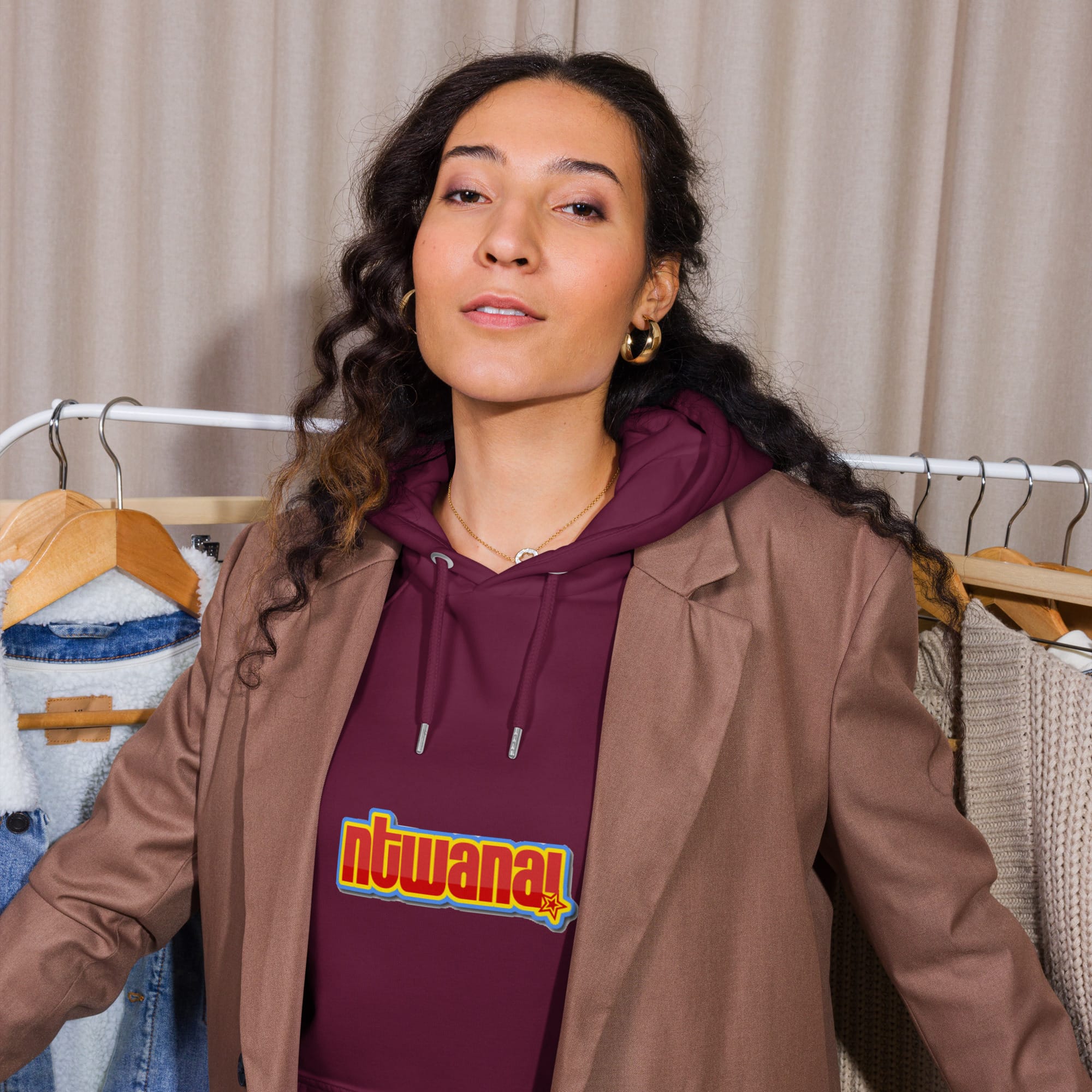 ntwana unisex eco raglan hoodie