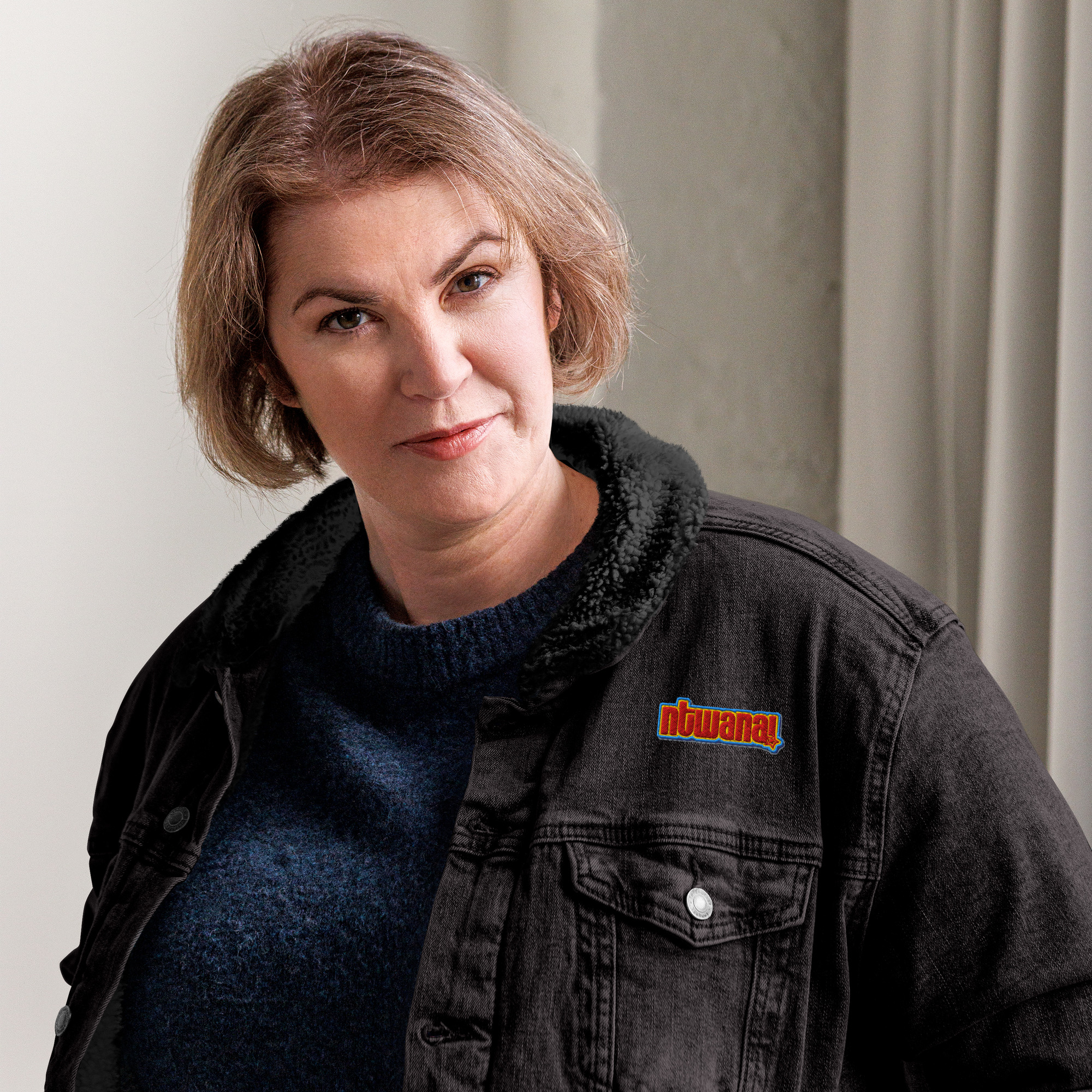 ntwana unisex denim sherpa jacket