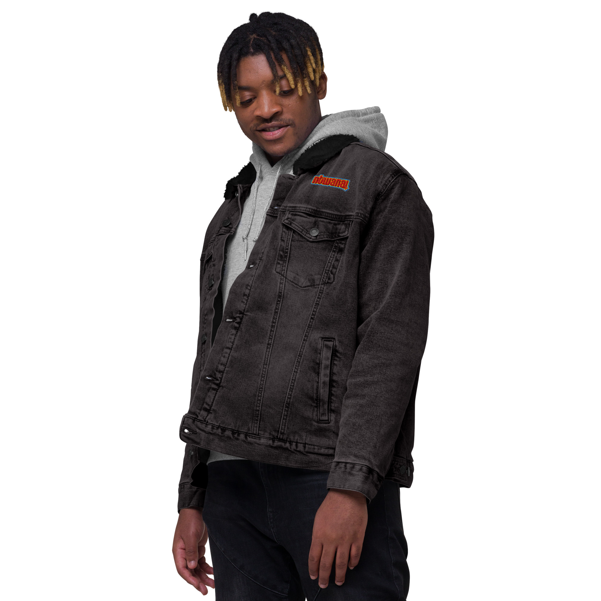ntwana unisex denim sherpa jacket