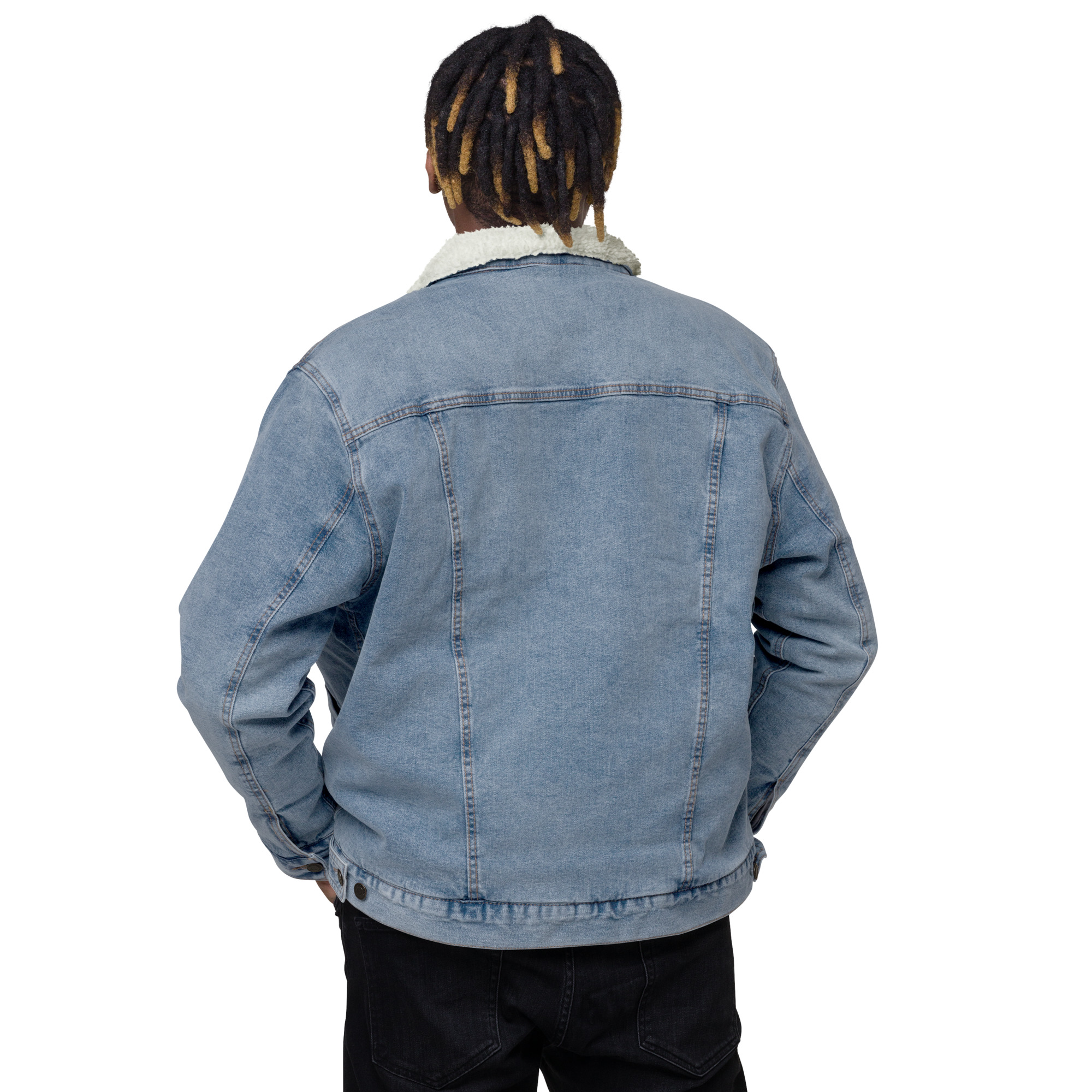 ntwana unisex denim sherpa jacket